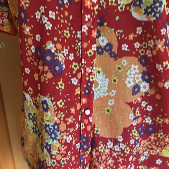 Anthropologie Odille Floral Short Sleeved Button-up - Picture 3 of 8